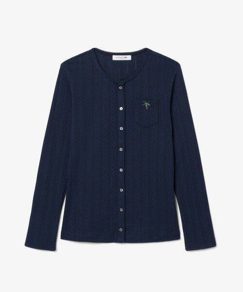 LACOSTE / ラコステ カーディガン・ボレロ | 透かし編みブランドネーム ニットカーディガン | 詳細5