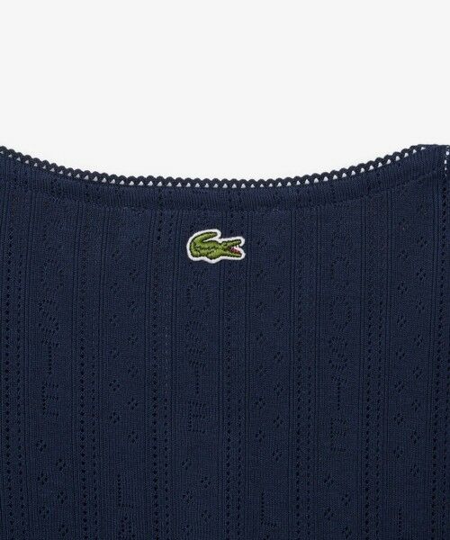 LACOSTE / ラコステ カーディガン・ボレロ | 透かし編みブランドネーム ニットカーディガン | 詳細7