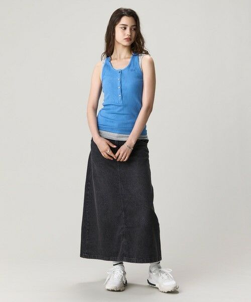 LACOSTE / ラコステ タンクトップ | フロントボタン ランダムピッチリブニットタンクトップ | 詳細9