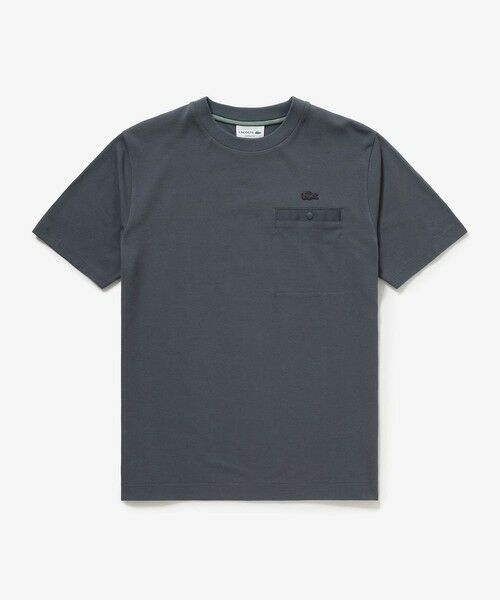 LACOSTE / ラコステ Tシャツ | グログランポケットワントーンTシャツ(チャコール)
