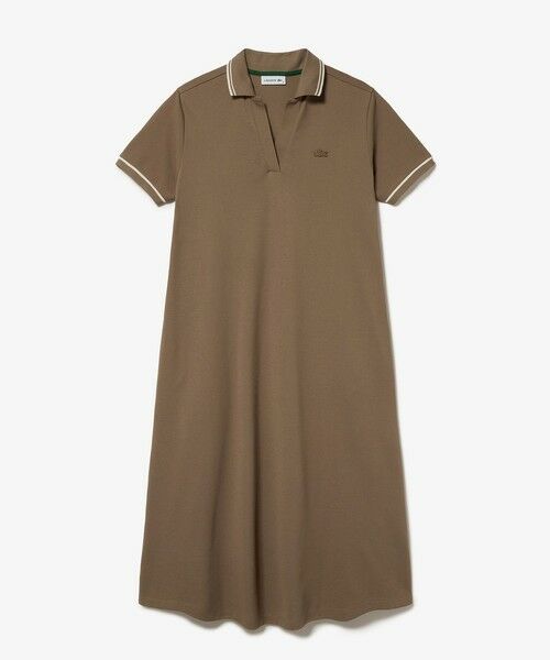 LACOSTE / ラコステ ロング・マキシ丈ワンピース | ラインリブスキッパーネック鹿の子ポロドレス / ポロワンピース | 詳細10