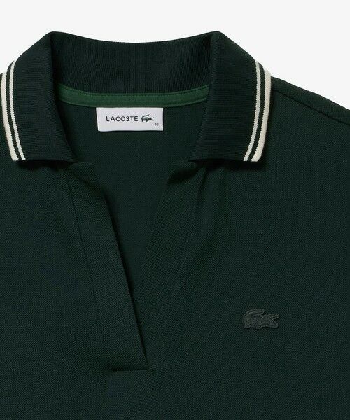 LACOSTE / ラコステ ミニ丈・ひざ丈ワンピース | ラインリブスキッパーネック鹿の子ポロドレス | 詳細15