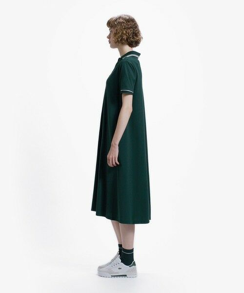 LACOSTE / ラコステ ロング・マキシ丈ワンピース | ラインリブスキッパーネック鹿の子ポロドレス / ポロワンピース | 詳細18
