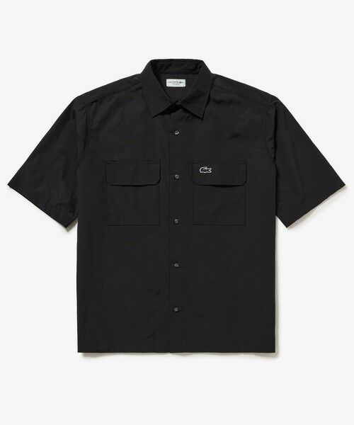 LACOSTE / ラコステ シャツ・ブラウス | ナイロンコットンツイルフラップポケットシャツ（ブラック）