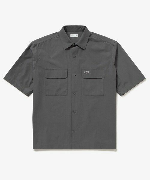 LACOSTE / ラコステ シャツ・ブラウス | ナイロンコットンツイルフラップポケットシャツ（チャコール）