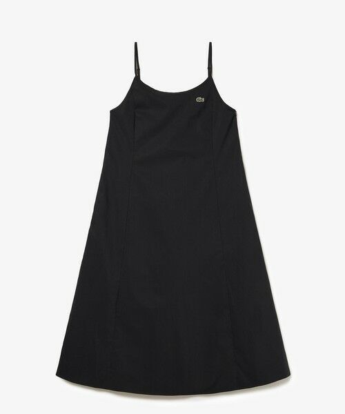 LACOSTE / ラコステ ミニ丈・ひざ丈ワンピース | ストレッチタイプライターキャミドレス（ブラック）