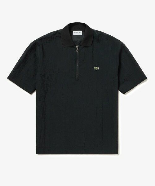 LACOSTE / ラコステ ポロシャツ | シアーメッシュジップポロシャツ（ブラック）
