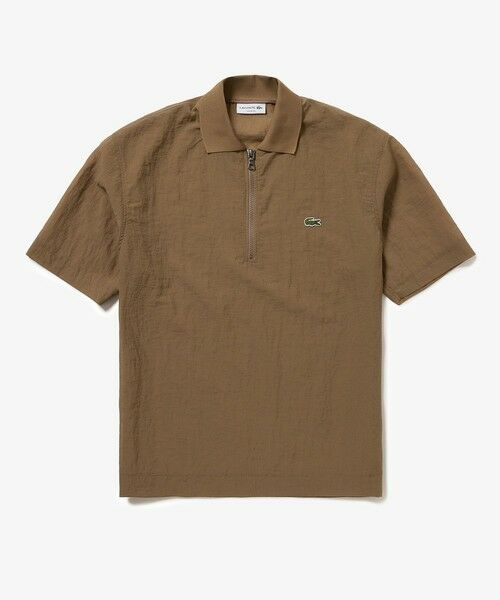 LACOSTE / ラコステ ポロシャツ | シアーメッシュジップポロシャツ（ブラウン）