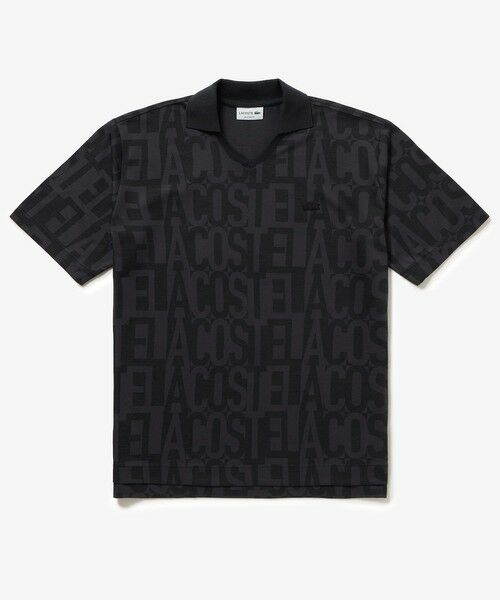 LACOSTE / ラコステ ポロシャツ | クールマックスプリントスキッパーネックポロシャツ（ブラック）
