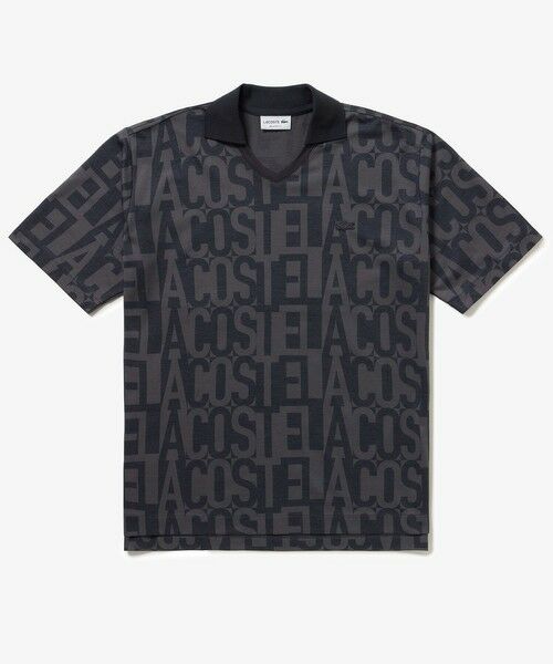 LACOSTE / ラコステ ポロシャツ | クールマックスプリントスキッパーネックポロシャツ（チャコール）