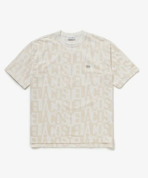 LACOSTE / ラコステ Tシャツ | クールマックスブランドネームロゴ総柄Tシャツ（オフホワイト）