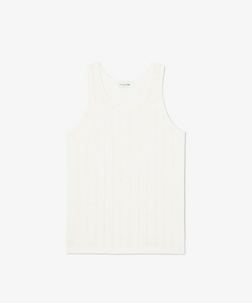 LACOSTE / ラコステ タンクトップ | 針抜きストライプタンクトップ(オフホワイト)