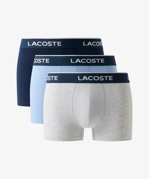 LACOSTE / ラコステ ボクサーパンツ・ブリーフ | 配色ロゴウエストバンドトランクショーツ3枚セット（グレー）