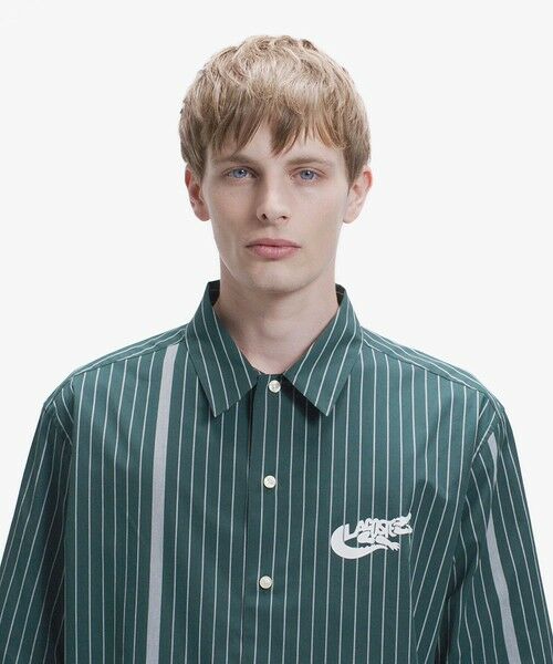LACOSTE / ラコステ シャツ・ブラウス | パネルストライプ オープンシャツ | 詳細4