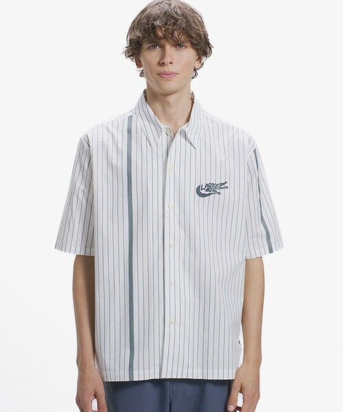 LACOSTE / ラコステ シャツ・ブラウス | パネルストライプ オープンシャツ | 詳細14