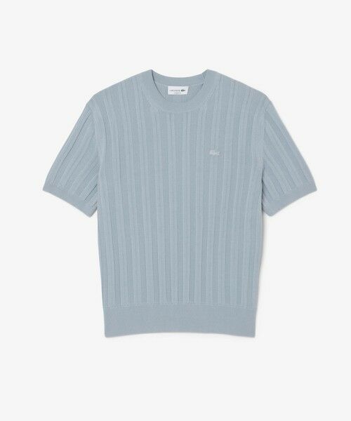 LACOSTE / ラコステ ニット・セーター | レーヨンブレンド ストライプ リブニットショートスリーブセーター | 詳細5