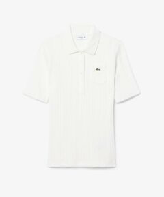 LACOSTE / ラコステ ポロシャツ | 透かし編みブランドネームロゴニットポロシャツ