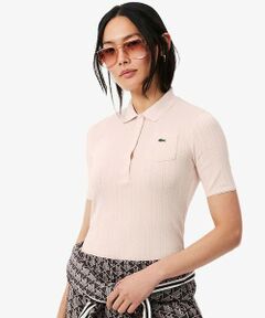 LACOSTE / ラコステ ポロシャツ | 透かし編みブランドネームロゴニットポロシャツ