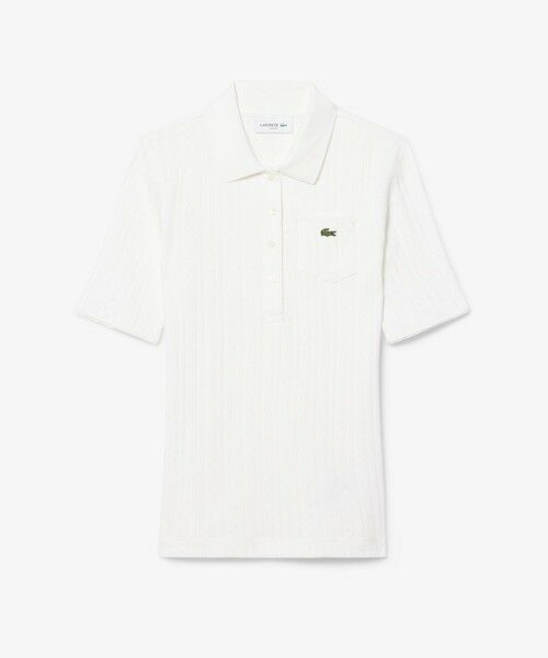 LACOSTE / ラコステ ポロシャツ | 透かし編みブランドネームロゴニットポロシャツ | 詳細4