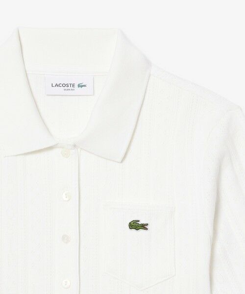 LACOSTE / ラコステ ポロシャツ | 透かし編みブランドネームロゴニットポロシャツ | 詳細5