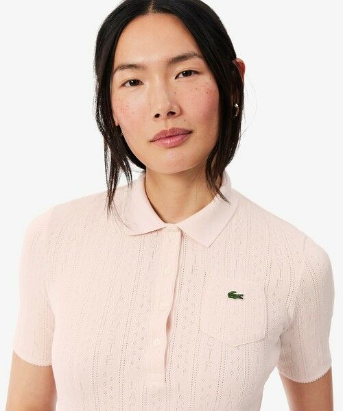 LACOSTE / ラコステ ポロシャツ | 透かし編みブランドネームロゴニットポロシャツ | 詳細10