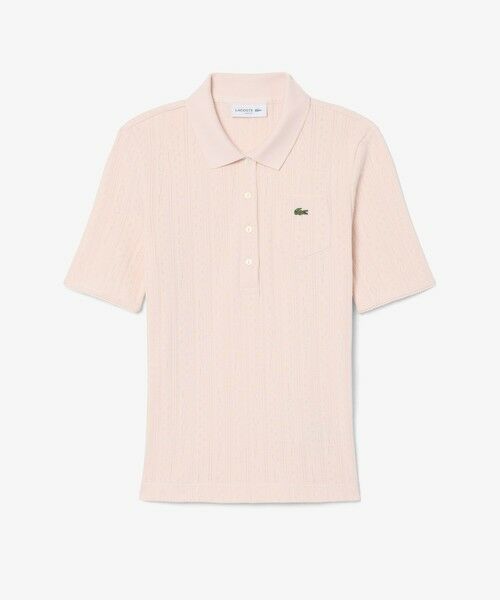 LACOSTE / ラコステ ポロシャツ | 透かし編みブランドネームロゴニットポロシャツ | 詳細12