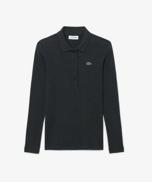LACOSTE / ラコステ ポロシャツ | スリムフィット ロングスリーブリブニットポロシャツ（チャコール）