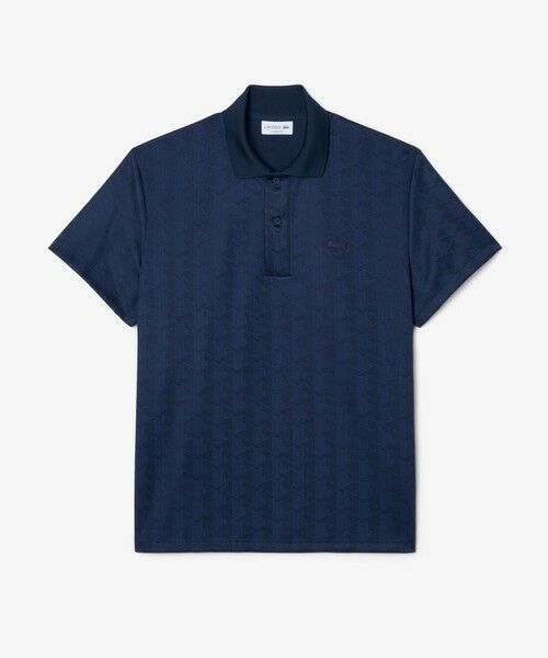 LACOSTE / ラコステ ポロシャツ | モノグラムジャカードポロシャツ（ネイビー）