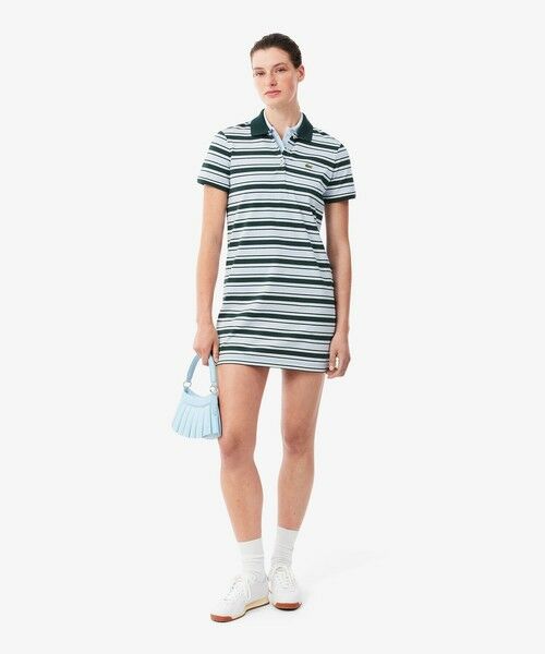 LACOSTE / ラコステ ミニ丈・ひざ丈ワンピース | マルチボーダーポロドレス / ワンピース | 詳細7