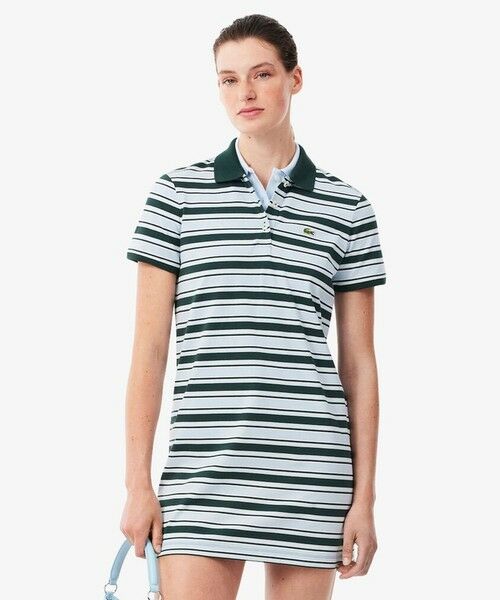 LACOSTE / ラコステ ミニ丈・ひざ丈ワンピース | マルチボーダーポロドレス / ワンピース（ブルー）