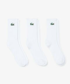 LACOSTE / ラコステ ソックス | ワニロゴジャカード スポーツソックス3足セット 底パイル仕立て