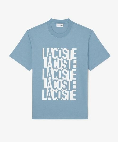 LACOSTE / ラコステ Tシャツ | リピートロゴプリントコットンTシャツ(ライトブルー)