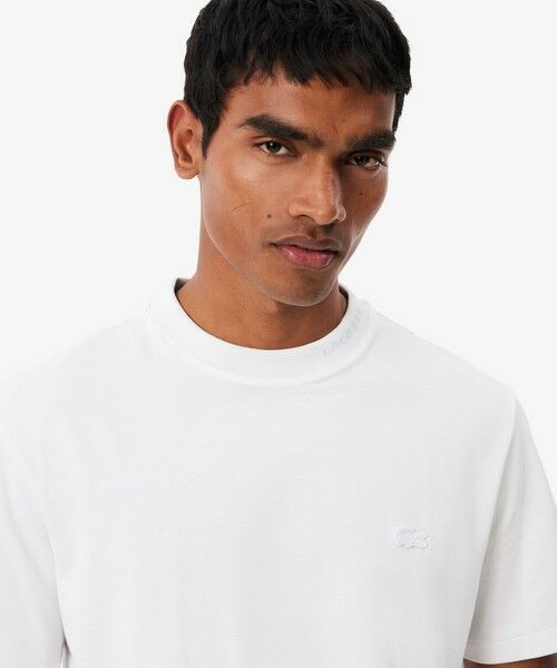 LACOSTE / ラコステ Tシャツ | ジャカードブランドネームネック鹿の子Tシャツ | 詳細1