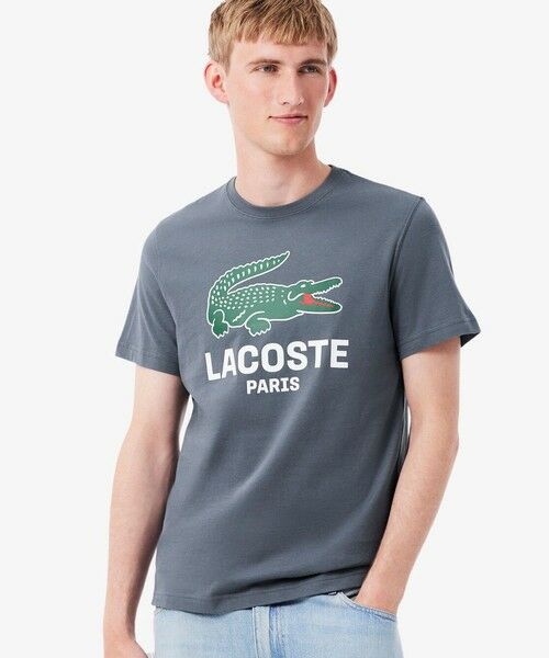 LACOSTE / ラコステ Tシャツ | ビッグワニロゴプリントTシャツ(グレー)