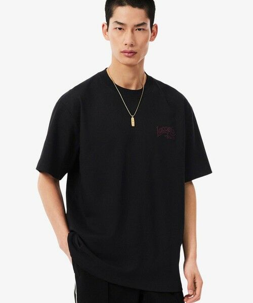 LACOSTE / ラコステ Tシャツ | LACOSTE PARISロゴステッチTシャツ（ブラック）