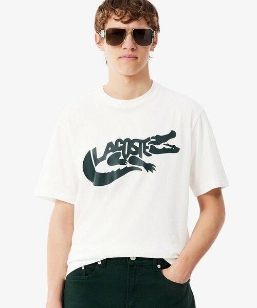LACOSTE / ラコステ Tシャツ | ビッグワニグラフィックプリントTシャツ（ホワイト）