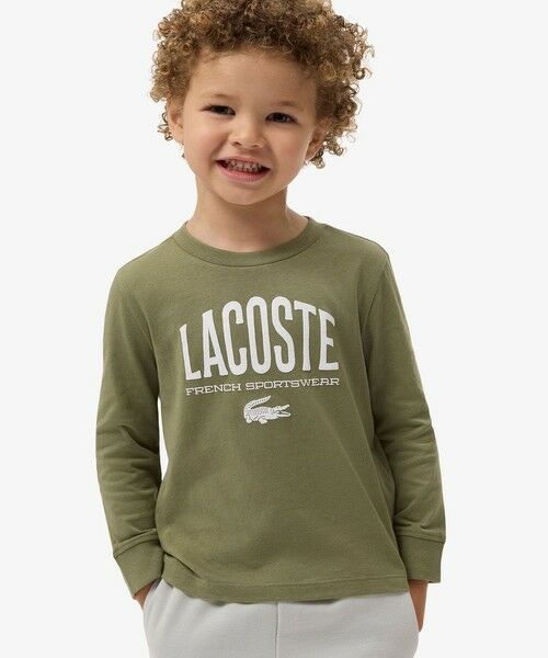 LACOSTE / ラコステ Tシャツ | 【EC限定】BOYSマルチカラーブランドネームロゴ長袖Tシャツ（カーキ）
