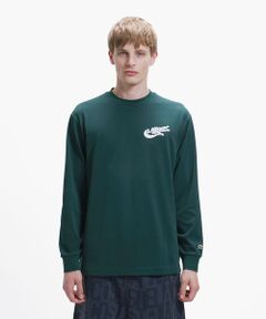 LACOSTE / ラコステ Tシャツ | ネーム&ワニロゴグラフィック長袖Tシャツ