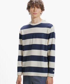 LACOSTE / ラコステ Tシャツ | テクスチャーロゴ ボーダーロングスリーブTシャツ
