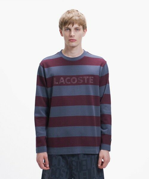 LACOSTE / ラコステ Tシャツ | テクスチャーロゴ ボーダーロングスリーブTシャツ | 詳細2