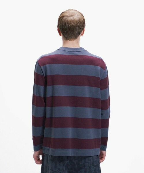 LACOSTE / ラコステ Tシャツ | テクスチャーロゴ ボーダーロングスリーブTシャツ | 詳細3