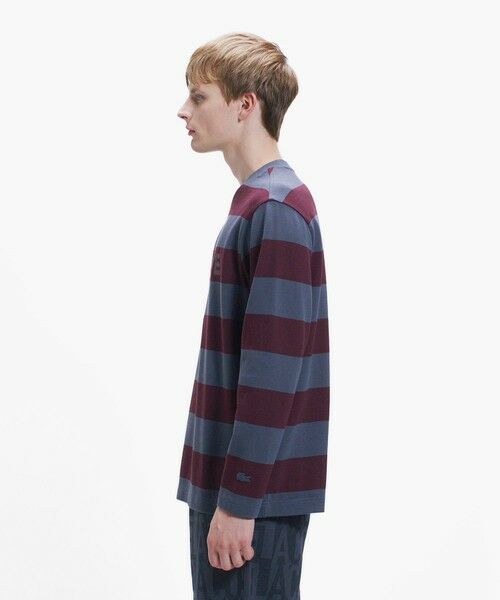 LACOSTE / ラコステ Tシャツ | テクスチャーロゴ ボーダーロングスリーブTシャツ | 詳細6