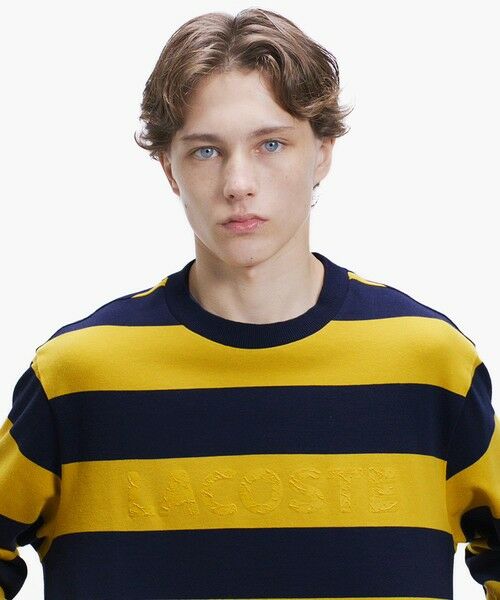 LACOSTE / ラコステ Tシャツ | テクスチャーロゴ ボーダーロングスリーブTシャツ | 詳細16