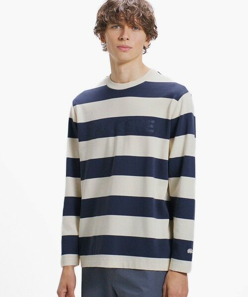 LACOSTE / ラコステ Tシャツ | テクスチャーロゴ ボーダーロングスリーブTシャツ | 詳細25