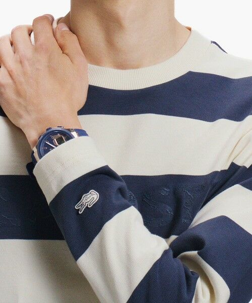 LACOSTE / ラコステ Tシャツ | テクスチャーロゴ ボーダーロングスリーブTシャツ | 詳細30