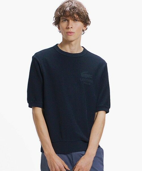 LACOSTE / ラコステ スウェット | インディゴパイル 半袖スウェットシャツ（ブラック）