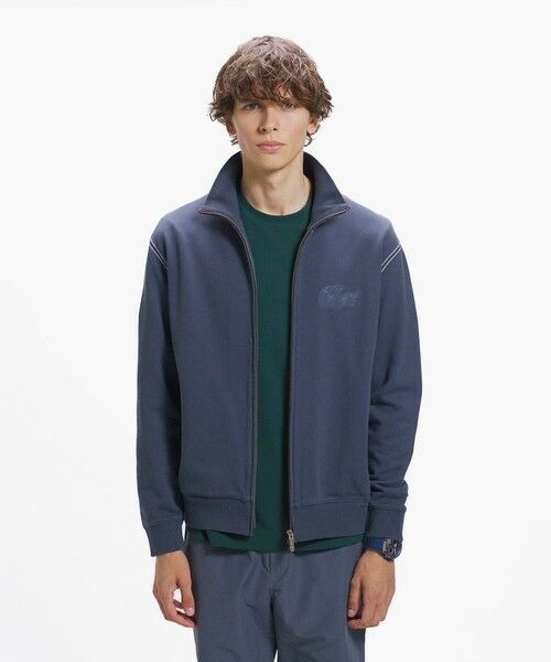 LACOSTE / ラコステ カーディガン・ボレロ | エンザイムウォッシュ テクスチャーロゴ ヴィンテージジップスウェット | 詳細2