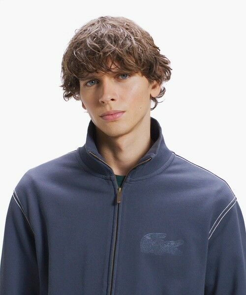 LACOSTE / ラコステ カーディガン・ボレロ | エンザイムウォッシュ テクスチャーロゴ ヴィンテージジップスウェット | 詳細4