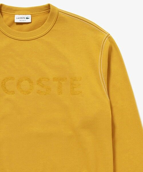 LACOSTE / ラコステ スウェット | エンザイムウォッシュ テクスチャーロゴ ヴィンテージクルーネックスウェット(イエロー)
