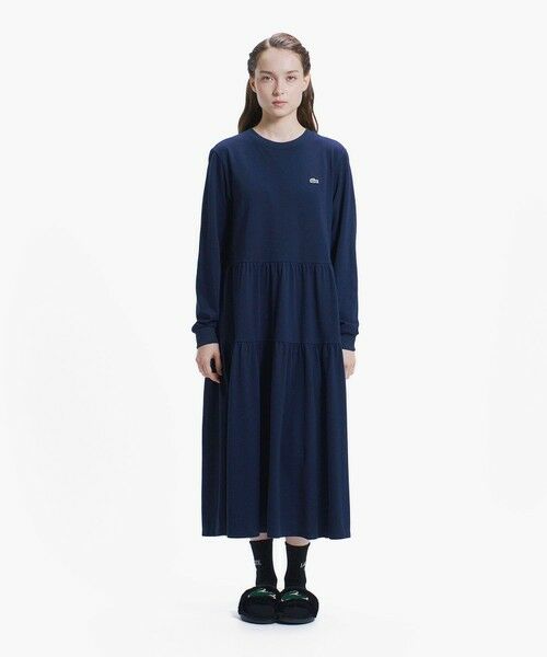 LACOSTE / ラコステ ロング・マキシ丈ワンピース | ティアード鹿の子ロングドレス / ティアードワンピース | 詳細21